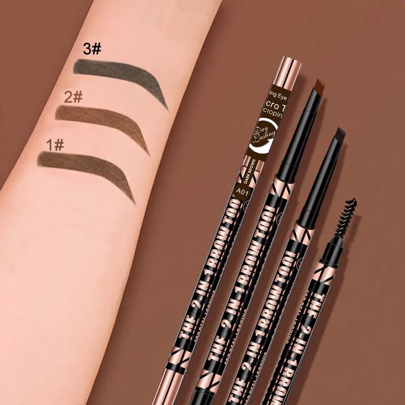 Popular QICIY Double Head Eyebrow Pencil, Waterproof and Dense Stereoscopic Eyebrow Pencil