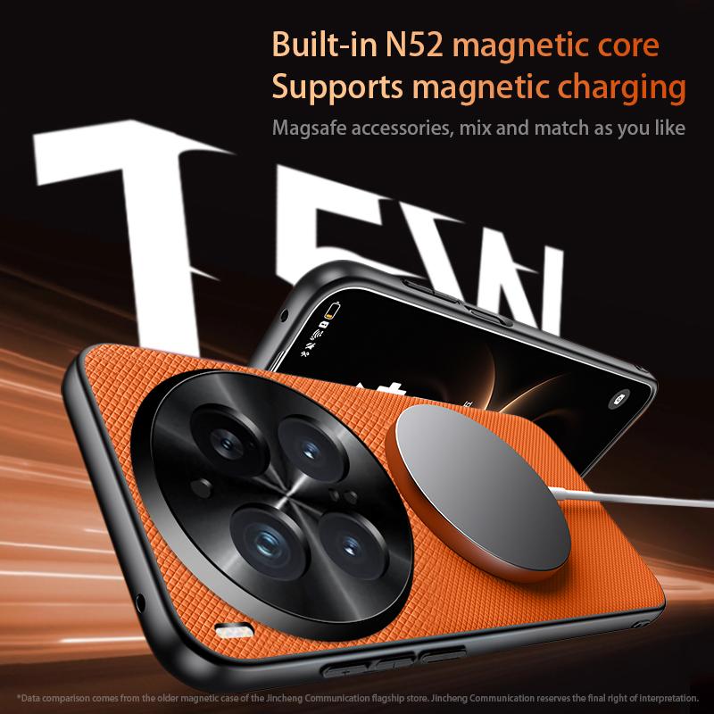 Case For Vivo X300 Ultra X200 Pro Mini X100 5G For MagSafe Magnetic Matte Fine Grained Leather Shell Metal Lens Frame Cover