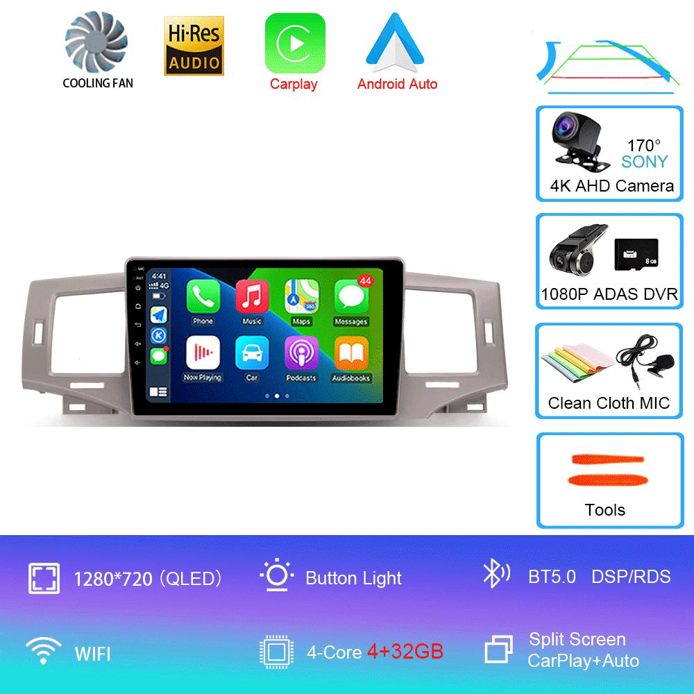 Car Radio Android 14 Carplay Auto Multimedia Player For Toyota Corolla 9 E120 2004-2006 WIFI+4G Autoradio Stereo 2din Head Unit