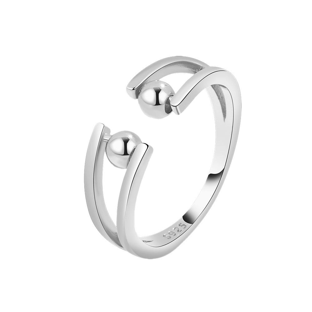 Anti Stress Anxiety Silver Ball Rings 925 Women Men Spinner Fidget Rings Vintage Gold Couple Anillos Jewelry Gift