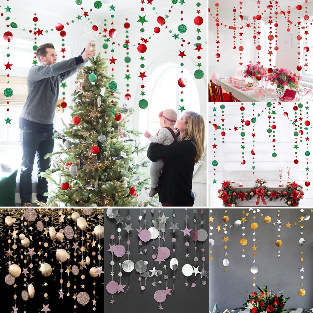 4M Star Paper Garland Wedding Christmas Festive Holiday Home Ceiling Decor