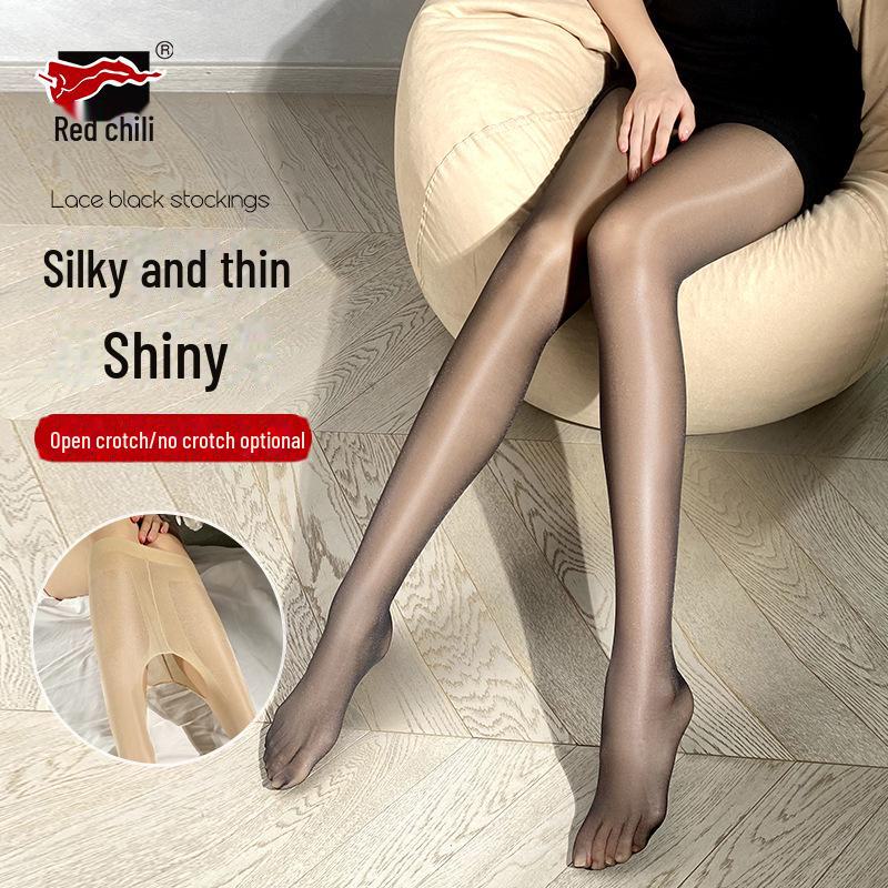 Shiny Red Pepper Ultra-Thin Sexy Pantyhose - Anti-Hook Silk Stockings for Women