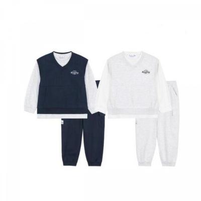CoTTon Mini Terry VesT + Long Sleeve T shirT + Jogger panTs seT Kl15902