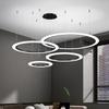New Minimalist Style Black Circle Ring LED Decorative Living Room Chandelier Home Nordic Bedroom lam Kitchen Pendant Lights Lamp