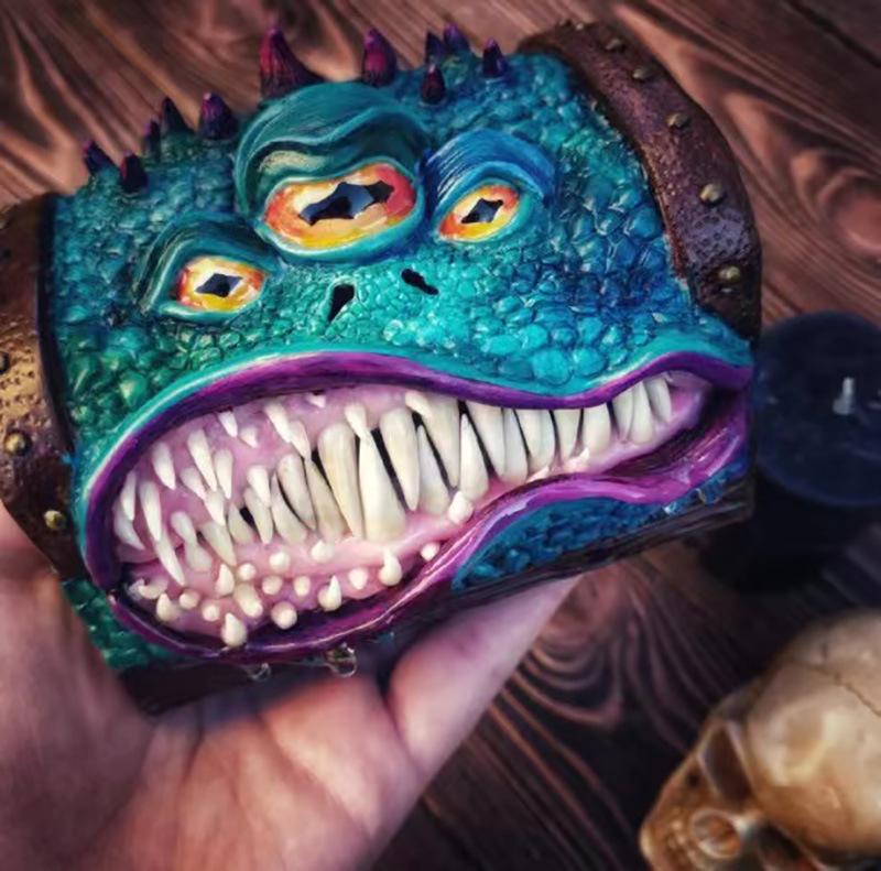 

Cross border New Dragon and Dungeon Box Simulation Big Mouth Monster Box Resin Home Storage Box Creative Art