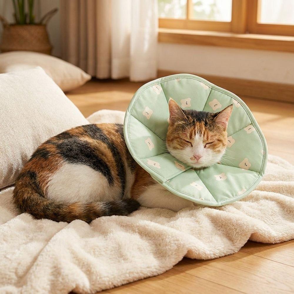 Adjustable Pet Elizabethan Collar Breathable Cat Recovery Collar Pet Cone Collar Cat Dog