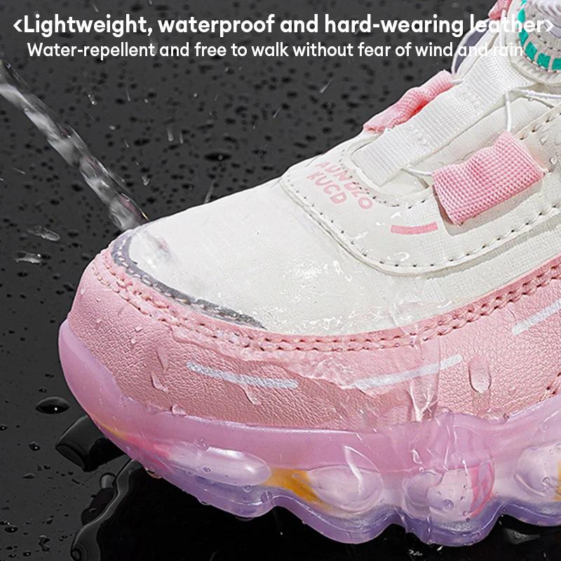 Trendy Pink Girls' Casual Sports Shoes Outdoor Anti-Slip Running Sneakers for Children Tenis Size 28-39