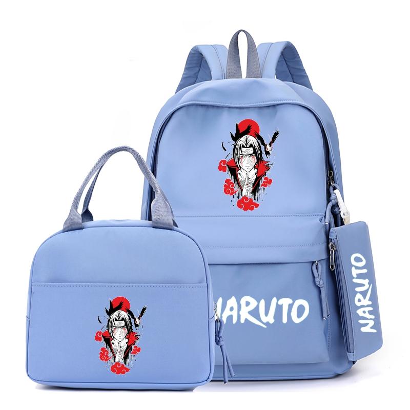 3Pcs/set Anime Naruto Backpack with Lunch Bag for Girl Boy Student Back To School Bookbag Schoolbag Men Women Leisure Travel Bag
