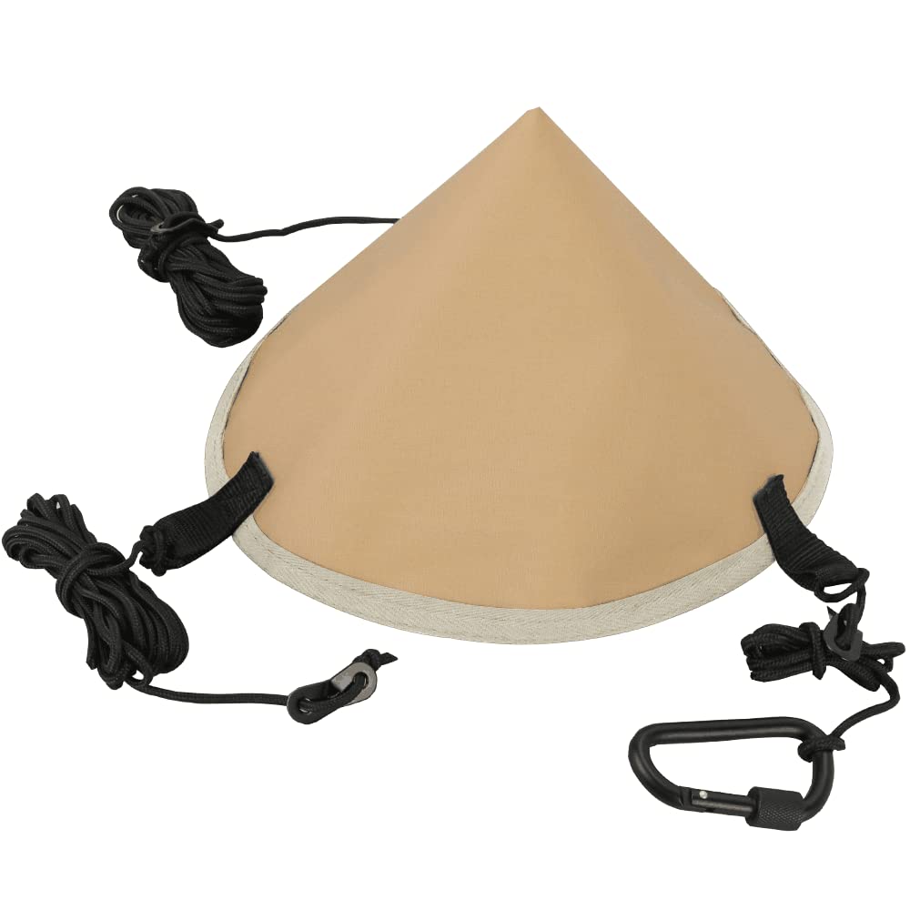 

Keepjoy Tarp Adapter for Tongari Hat One-Pole Tents, Three-Layer Construction with Water-Repellent T/C Polycotton, Includes Carabiner and Rope, Beige