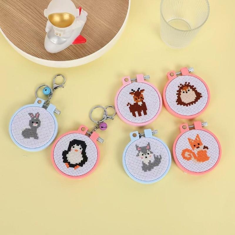 Animal Cross Stitches Sewing Kits with Embroidery Hoop Embroidery Stitches Practice Kits Embroidery Starter Kits