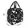 Cartoon Bat Halloween Gothic Insulated Lunch Bags Leakproof Reusable Thermal Bag Lunch Box Tote College Outdoor Girl Boy