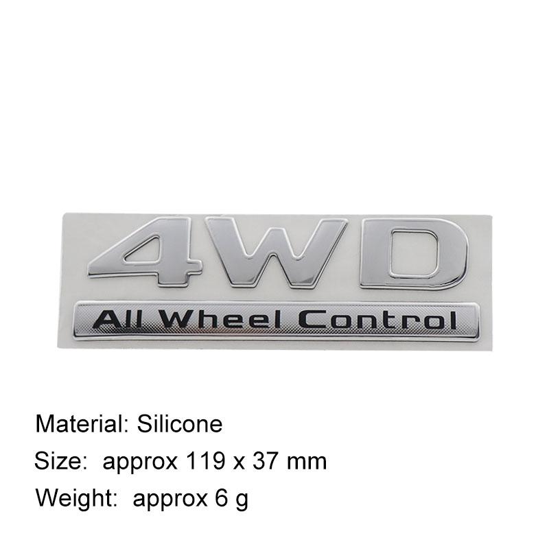 Premium 4WD All Wheel Control For Sport Car Fender trunk Rear Bonnet Nameplate Decal Emblem Badge Sticker