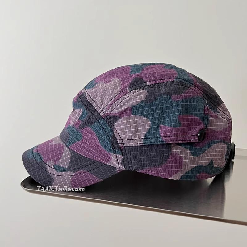 American-style Retro Summer Quick-drying PVC Camouflage Soft-brimmed 6-Panel Camping Surfing Baseball Cap Trendy