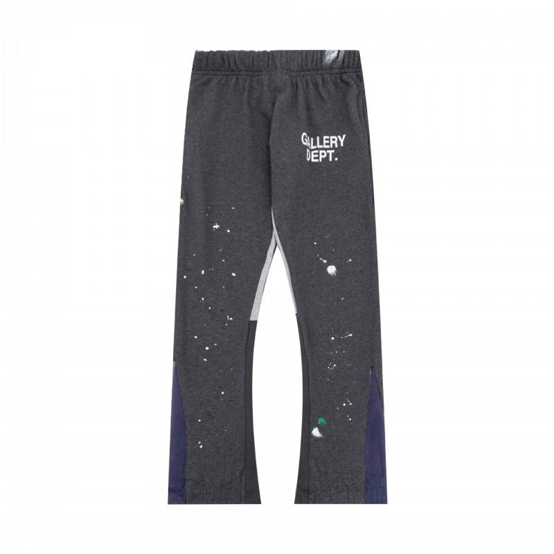 Mens High-Quality Cotton Drawstring Waist Streetwear Jogger Pants With Hand-Painted Splatter Graffiti Print