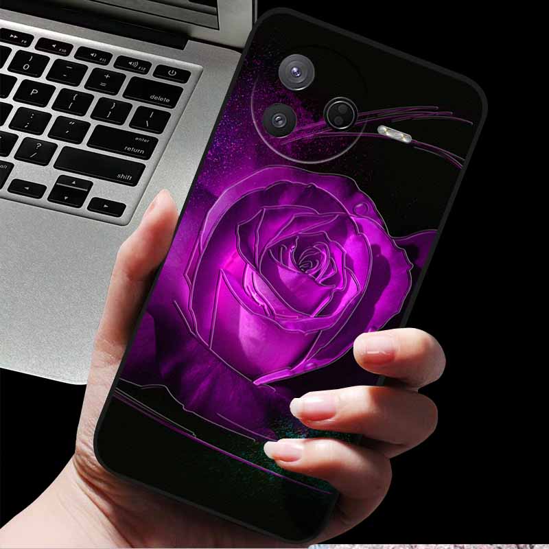 For Xiaomi Poco F7 Pro/ Poco F7 Ultra 5G 3D Relief Flower Emboss Soft Silicone Back Cover Case for Poco F7 Pro Ultra Relief Case