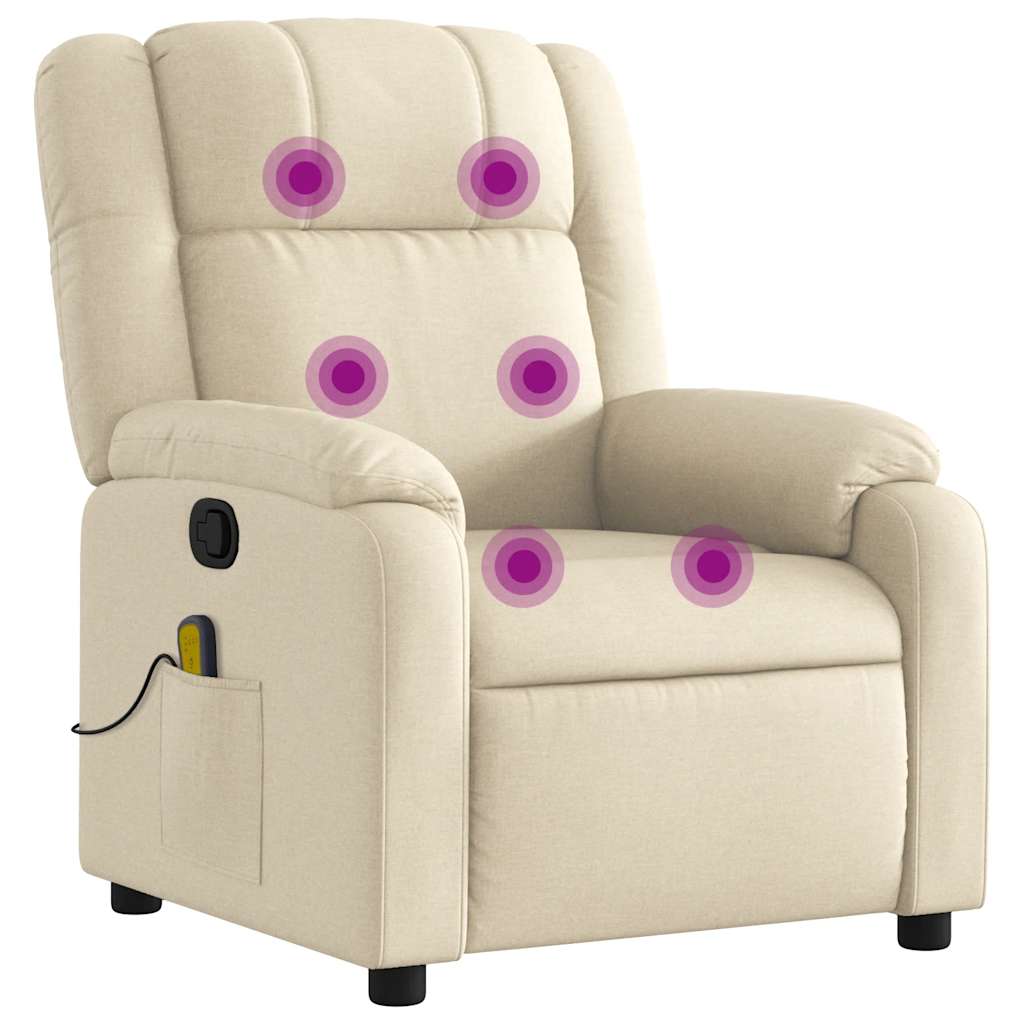 Massage Relax Chair Cream Colored Fabric