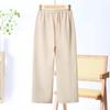 Mom's Summer Ice Silk Wide-Leg Pants - Loose, Casual, Nine-Point for Middle-Aged & Elderly Women