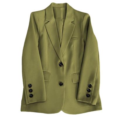 Women's Solid Color Pocket Blazer Suit Long Sleeve Cardigan Multi Colors White Pink Blazers Jacket