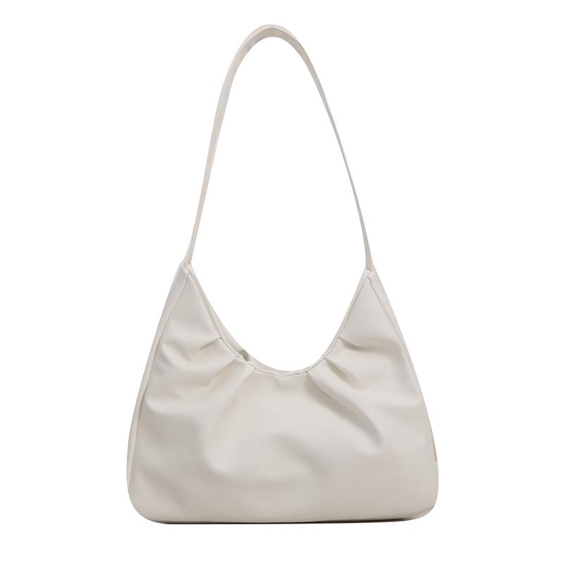 

Трендовая женская сумка-плиссе в сказочном стиле 2024 года - стильная сумка-багет большой вместимости на одно плечо или подмышку белый