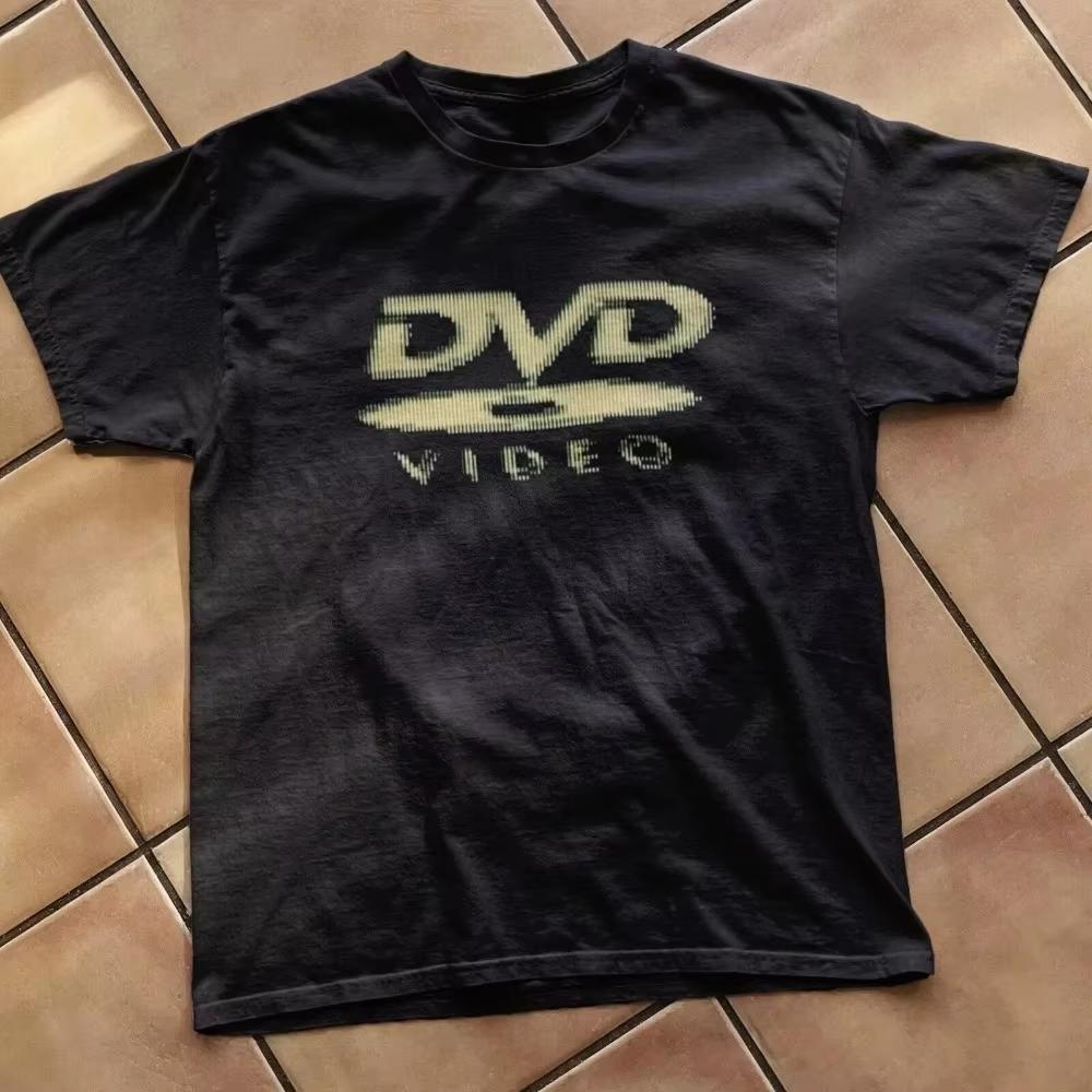 

Смешная ретро-графика Логотип DVD VIDEO Печать Футболка Унисекс Одежда Женская Повседневная Уличный стиль Топ 2026 Лето Новая Футболка S