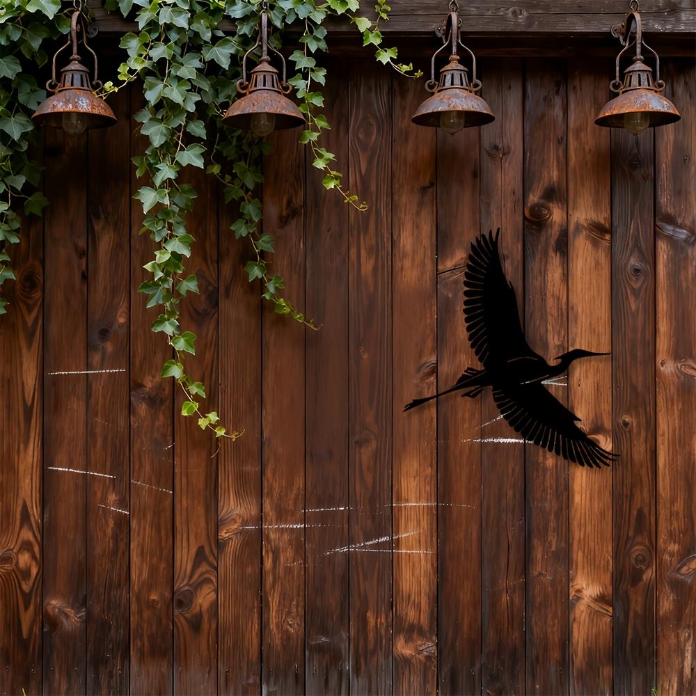 1 stuks 2D Platte Vliegende Reiger Metalen Wandsculptuur Moderne Minimalistische IJzeren Wandkunst voor Woonkamer Slaapkamer Kantoor Tuin Elegante Vogel Huisdecoratie