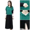 Women's 2 Piece Dress Set Pullover Hooded Drawstring Sweatshirts Midi Dress Lounge Sets Casual Fall Spring Outfits