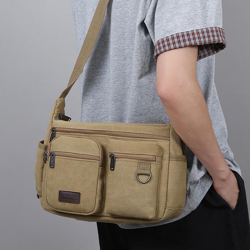 Men Canvas Shoulder Bags Casual Tote Travel Men's Crossbody Bag Luxury Messenger Bags Fashion High Quality Handbag