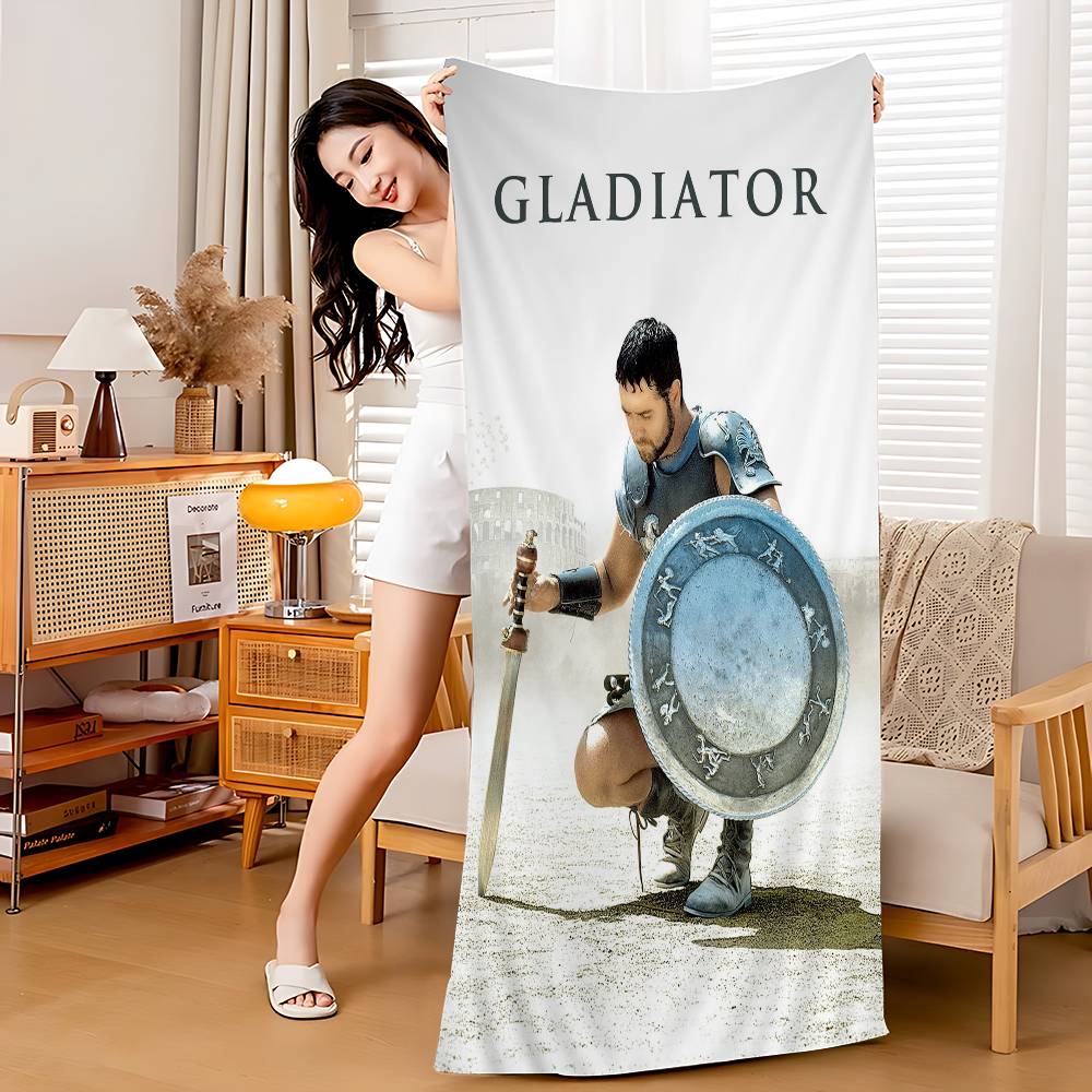 

Gladiator Classic Movie Beach Towel Colorful Bath Towels for Girl Microfiber Quick Dry Sand Free Beach Yoga Spa Gym Pool W30*H60(CM)