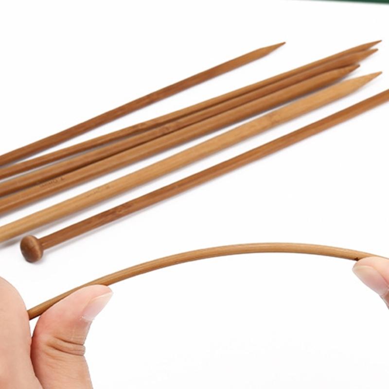 10Pairs Wood Single Ended Knitting Needle Single Pointed Head Knitting Needle for Sweater Sock Scarf Crochet Yarn Tool