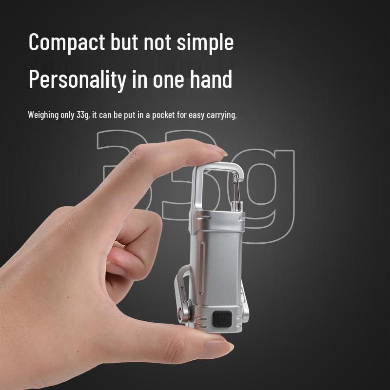 Mini Pocket LED Keychain Flashlight with Hook – High-Intensity Outdoor Floodlight