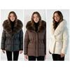 Winter Mid-Length Down Jacket with Fur Collar and Waist-Cinched Slimming Design