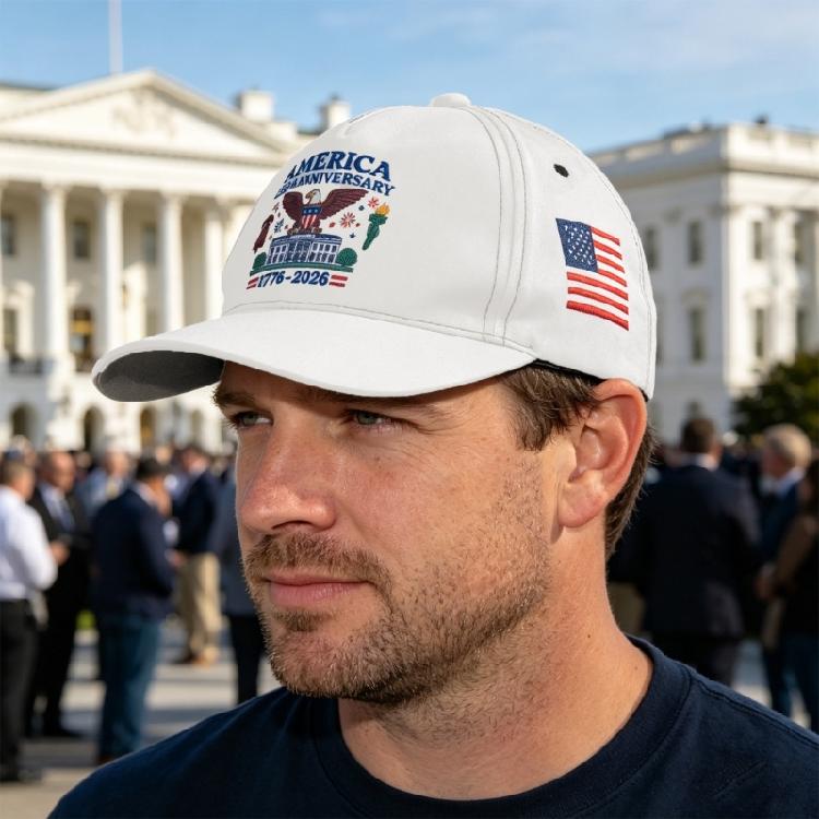 Patriotic Embroidered Baseball Cap 250th Anniversary Machine Washable Adjustable Strap For Adults