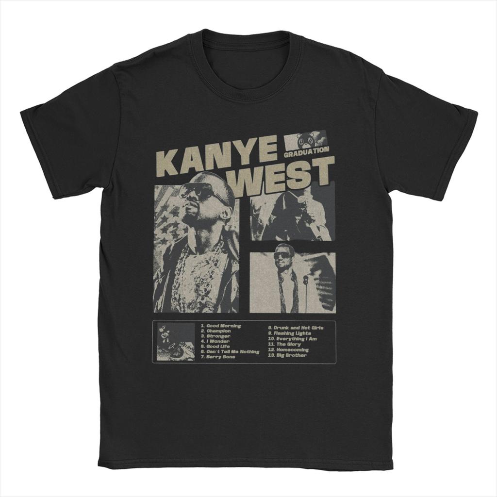 Unisex Damen Kanye West Abschlussbär T-Shirt Reines Baumwoll Oberteil Lässiges Kurzarm Rundhals T-Shirts Sommer T-Shirt