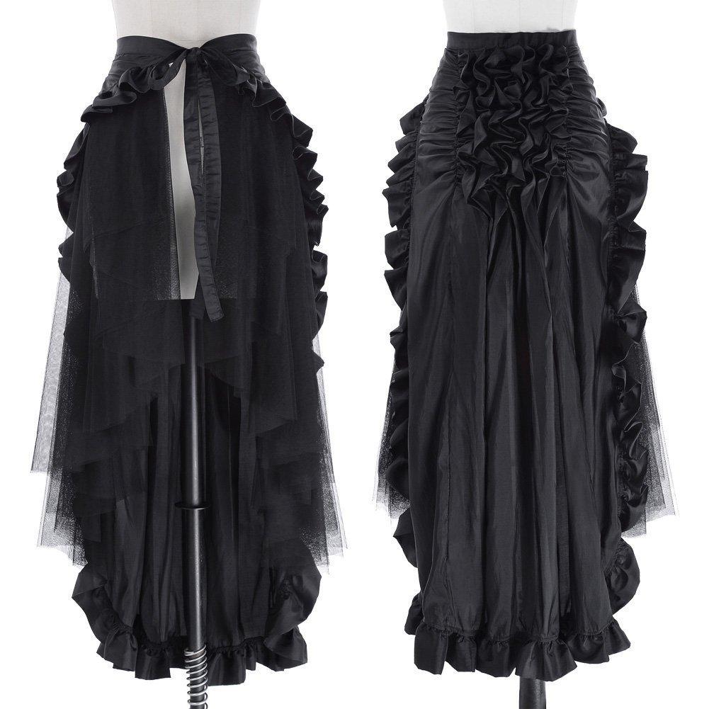 Gothic Vintage Midi Skirt With Elastic Waist For Women Spring 2024 Casual Wear