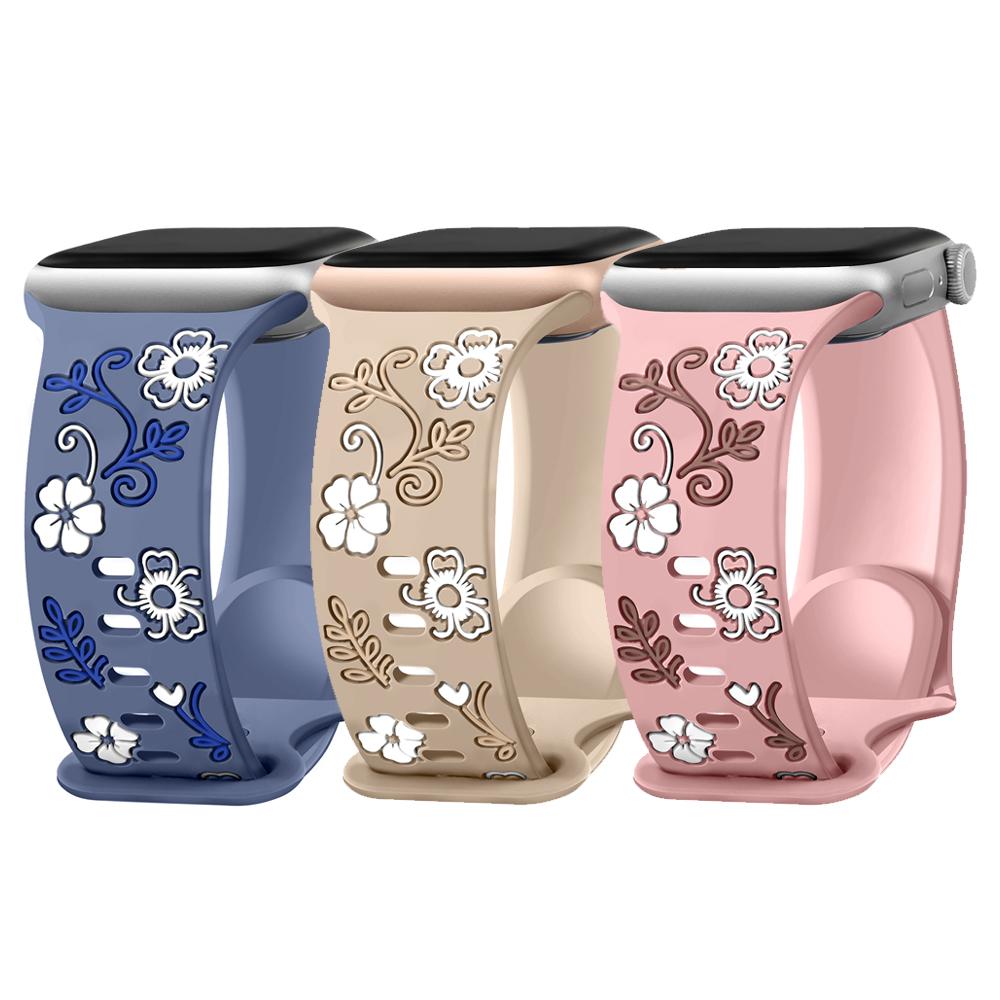 Graviertes Armband für Apple Watch Band 42mm 44mm 46mm 45mm 41 40 49 Sport Armband iWatch Serie 11 10 9 8 7 SE 6 5 Ultra 3