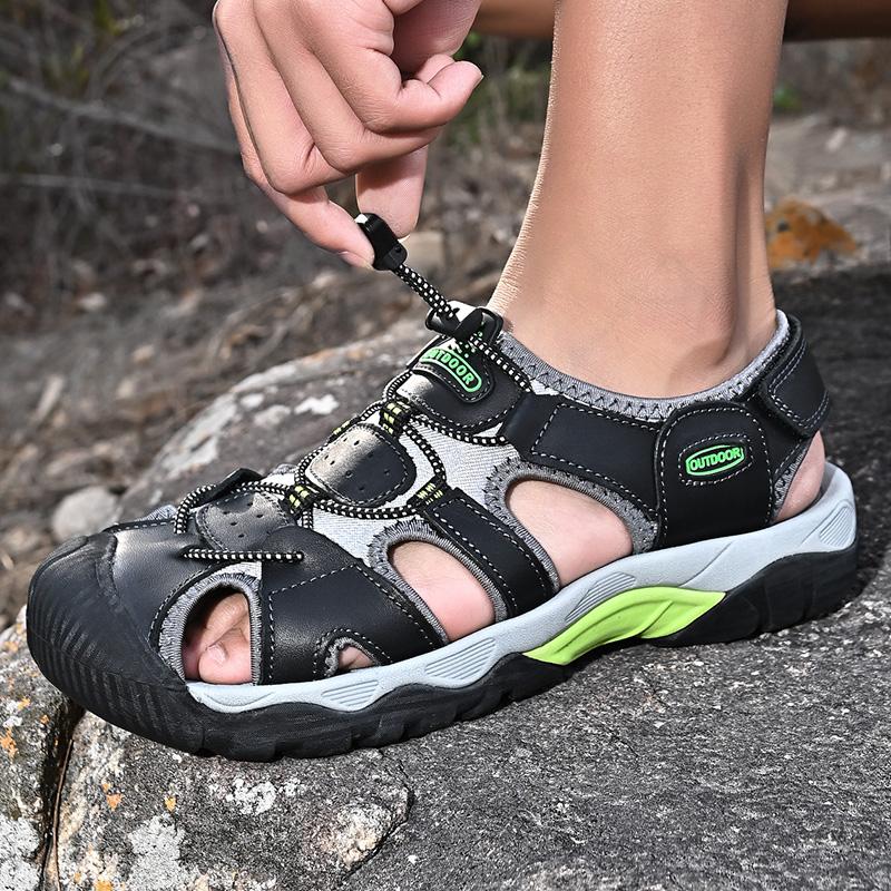 Summer Men Genuine Leather Sandals Men Beach Sandals Outdoor Sandals For Men