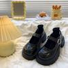 2025 Mary Jane-skor med hög klack i brittisk stil, läderskor med tjock sula – mångsidiga damskor för vår/höst
