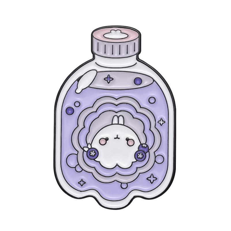And Stylish Fun Cartoon Animal Brooch Pins With Unique Dreamy Drifting Art Bottle