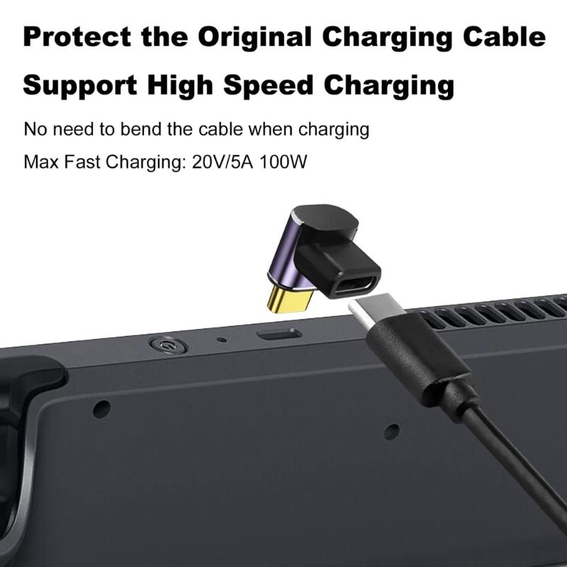 USB C Male to Female Adapter Right Angle 90 Degree PD 100W 40Gbps 8K HD Type C Male to Female Adapter