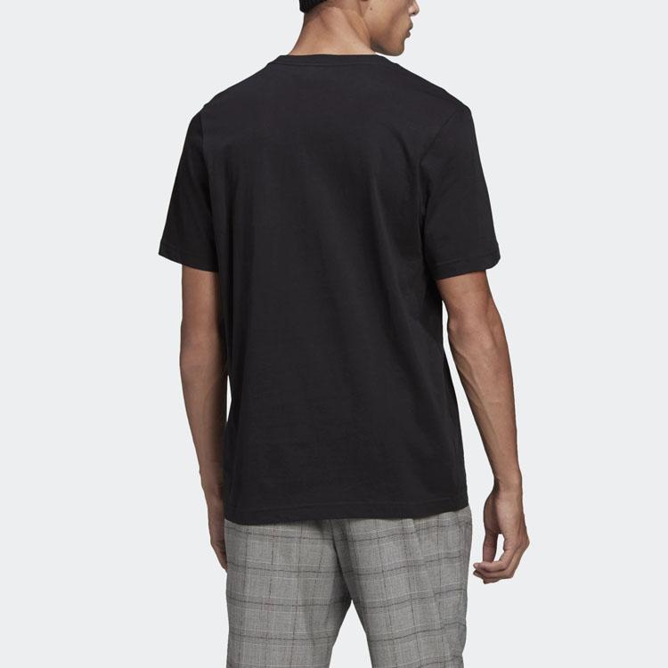 Adidas Originals Trefoil Casual Breathable Sports Round Neck Short Sleeve T-Shirt Men Tops Black GN3406