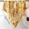 1Pcs 70Cm Fallen Leaf Autumn Yellow Silk Scarf For Women Simulated Silk Elegant Fresh And Versatile Headwear And Clothing