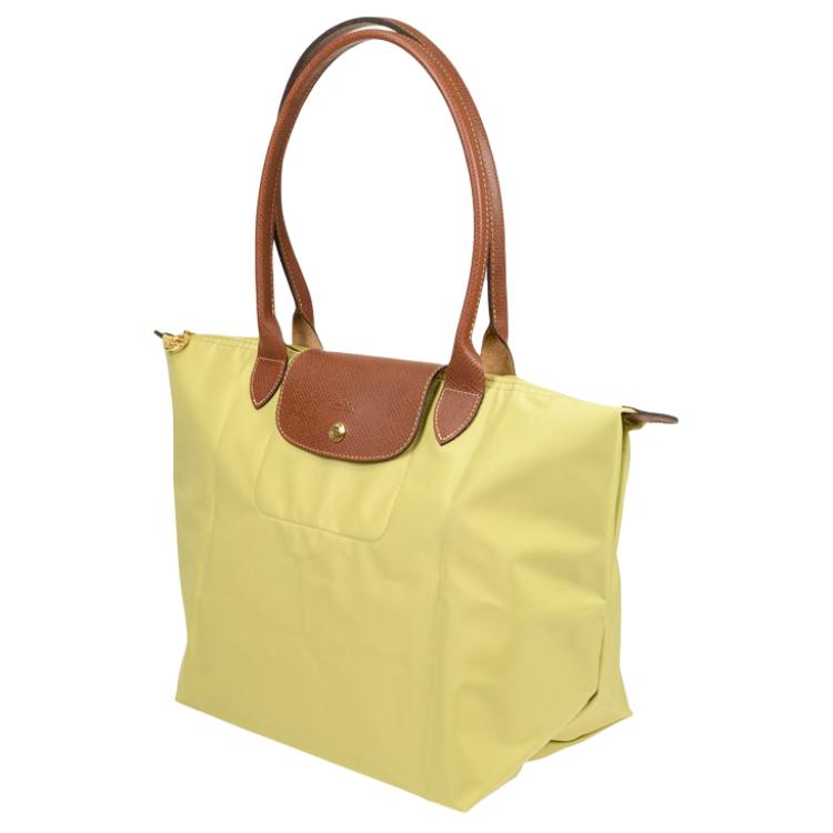 Longchamp Le Pliage Logo Geprägte Faltbare Tragetasche Einkaufstasche Recycelte Leinwand Schultertasche Große Unisex Tragetasche Pistaziengrün L1899089244