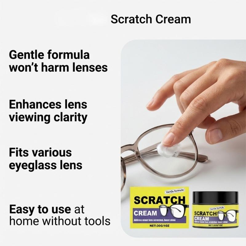 Lens Scratch Remover Glasses Lens Cleaner with Cleaning Sponge for Students Workers and Eyeglasses Store