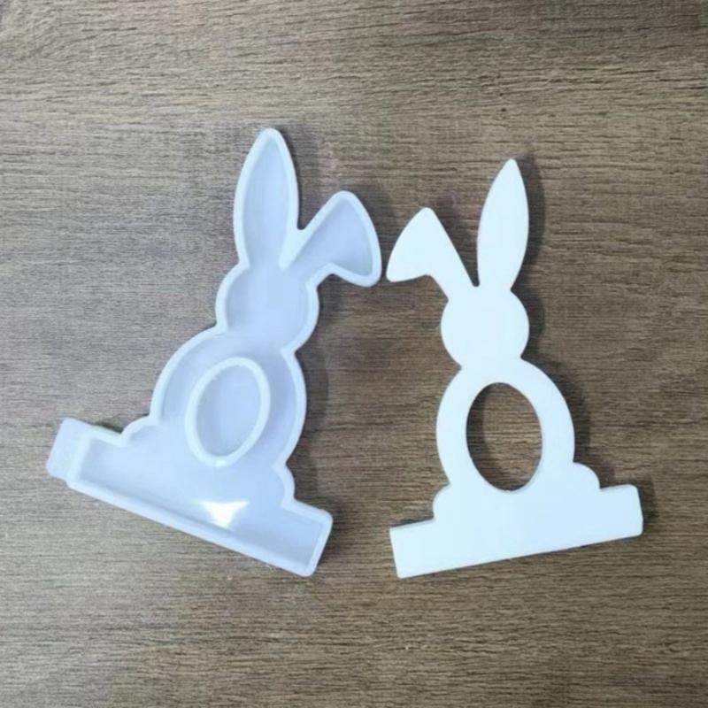 Rabbit Candle Holder Molds with Base for Making Easter Decorations Candle Holder Tealight Holder Table Ornament