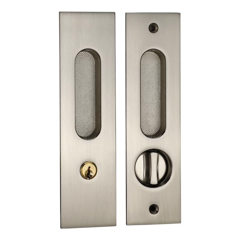 

KAK Sliding Door Lock with Keys Hidden Door Handle Interior Door Pulls Lock Anti-theft Room Wood Door Lock Furniture Hardware