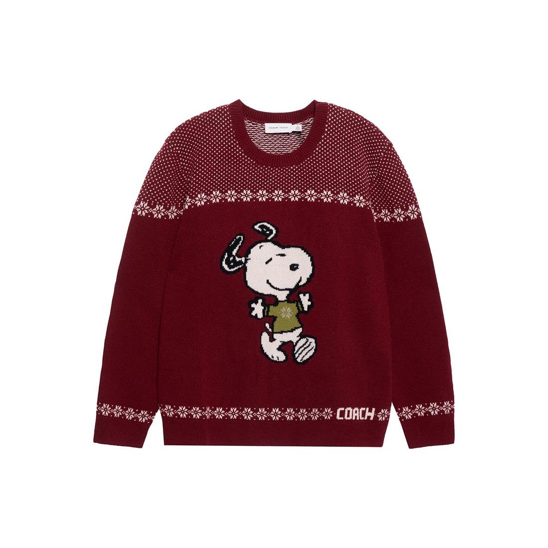 Свитер с вышивкой в мультяшном стиле с буквами и горошком Coach X Snoopy FW22 Мужской свитер CE936-SIJ XS