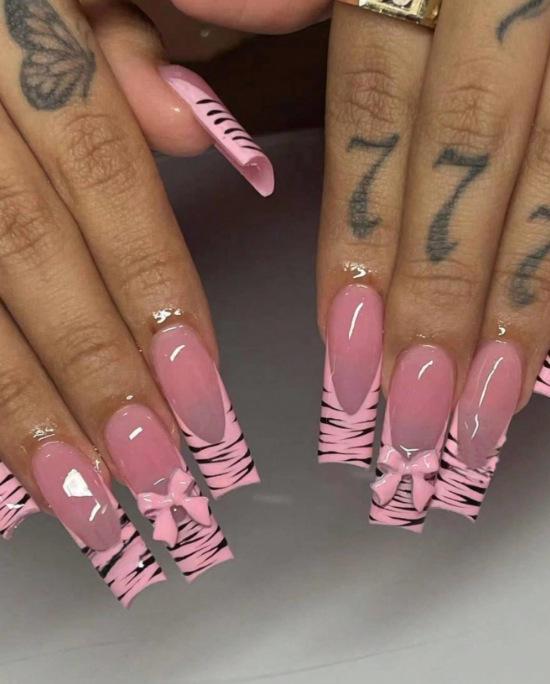 Trendy Cross-Border Rhinestone Nail Art: European/American Bowknot Style Square Nails