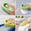Push Type Foam Cleaning Brush with Soap Dispenser, 2 In 1 Soft Bristle Scrub Brush for Clothes and Shoes, Non-Slip Handle