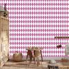 Harlequin Diamonds Wallpaper, White and Purple, Powder Pink Background, 50x1000