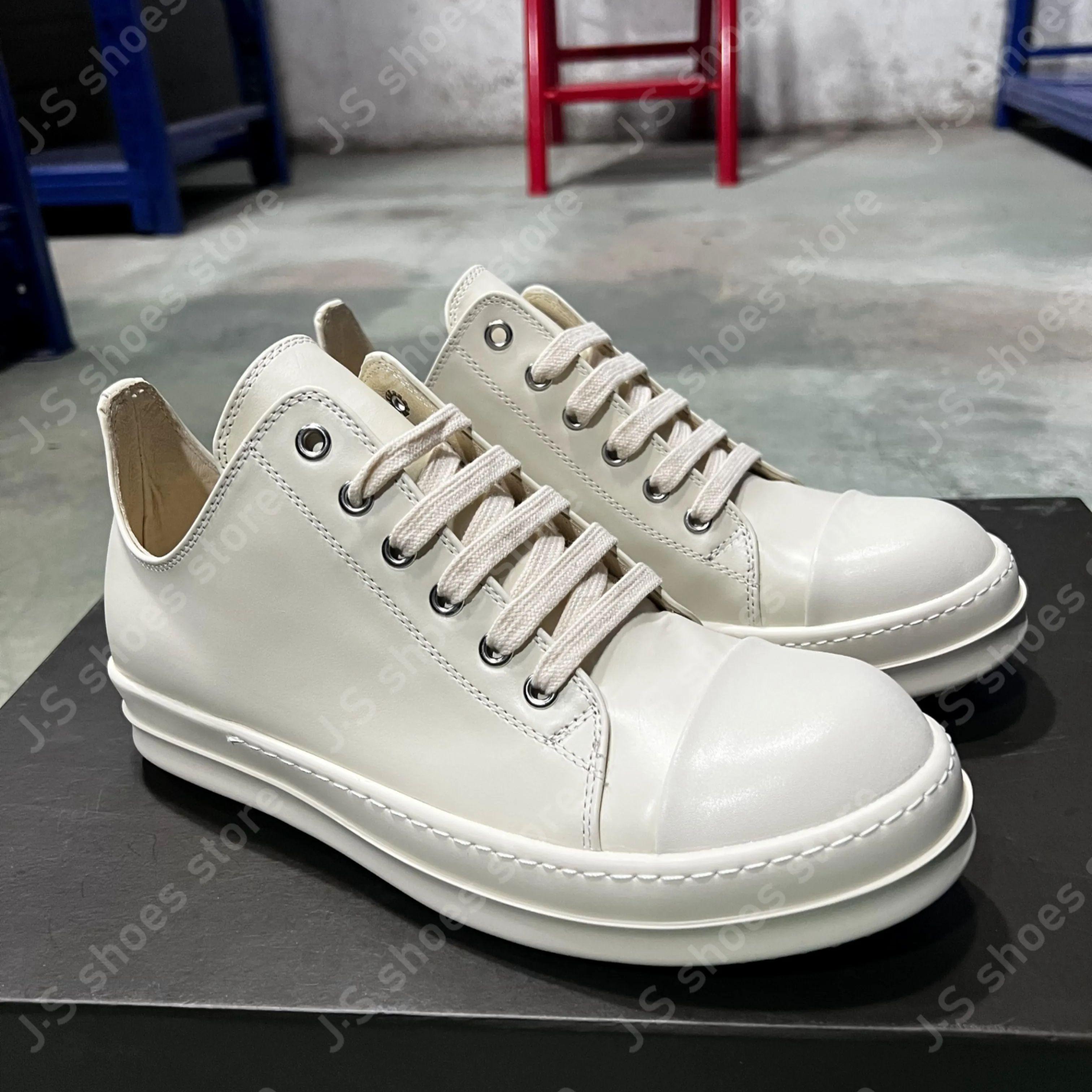 

Ro Ivory White Leather Low Top Shoe Geobasket High Quality Versatile Cowhide Men Shoes Women Casual Sneaker Lace Up Sneakers 48